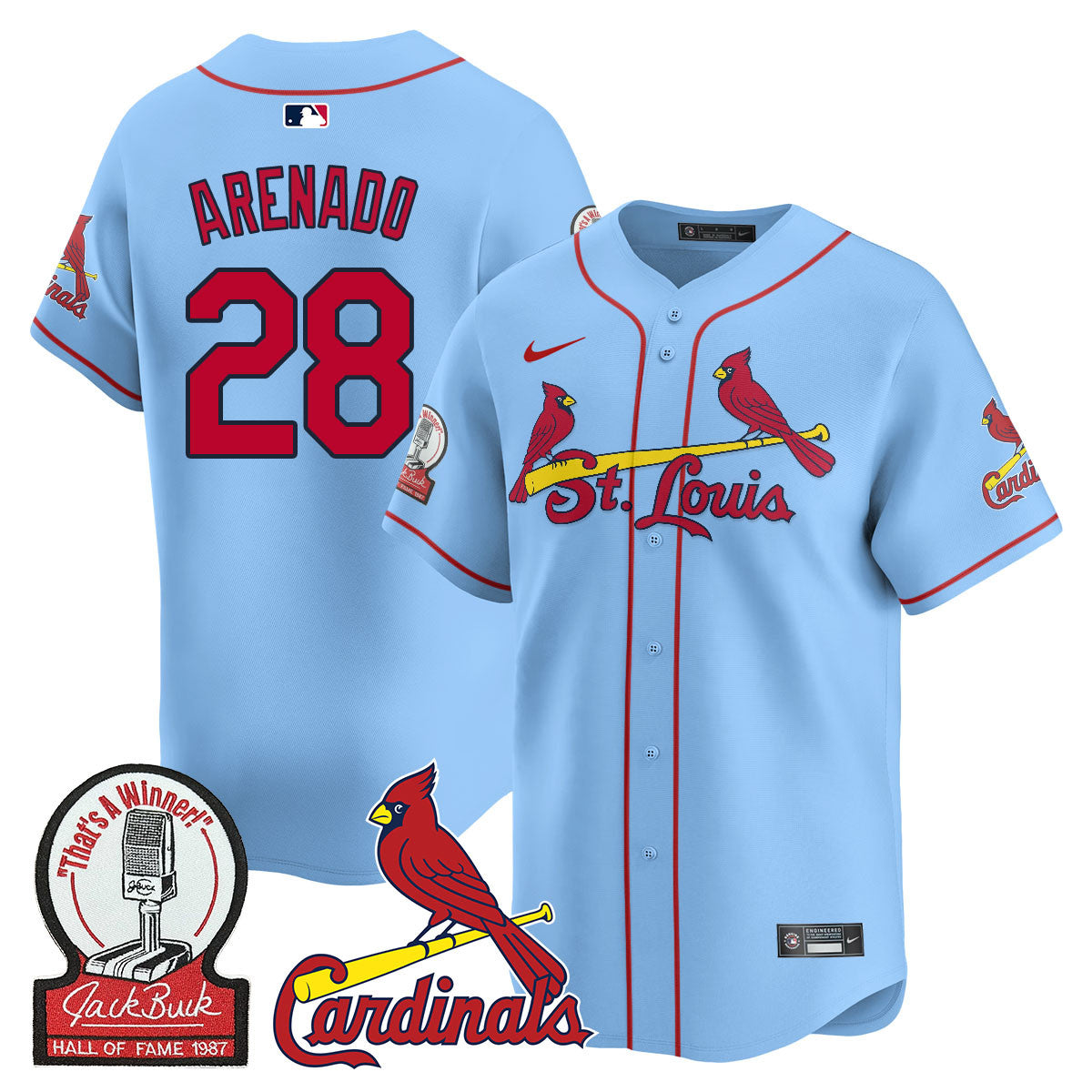 Men's St. Louis Cardinals Jack Buck Limited Jersey - All Stitched