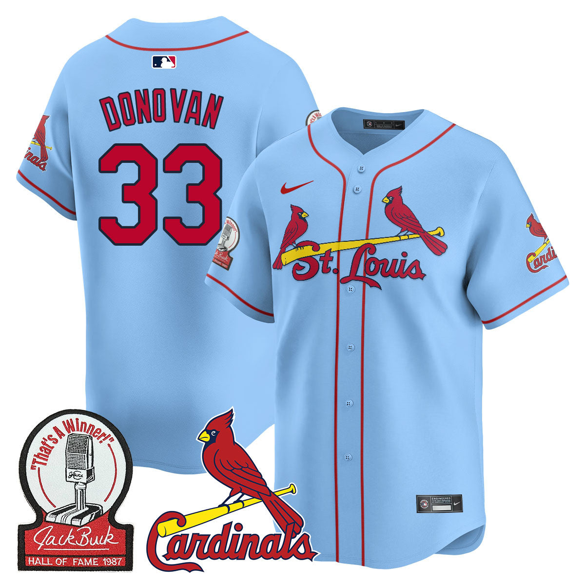Men's St. Louis Cardinals Jack Buck Limited Jersey - All Stitched