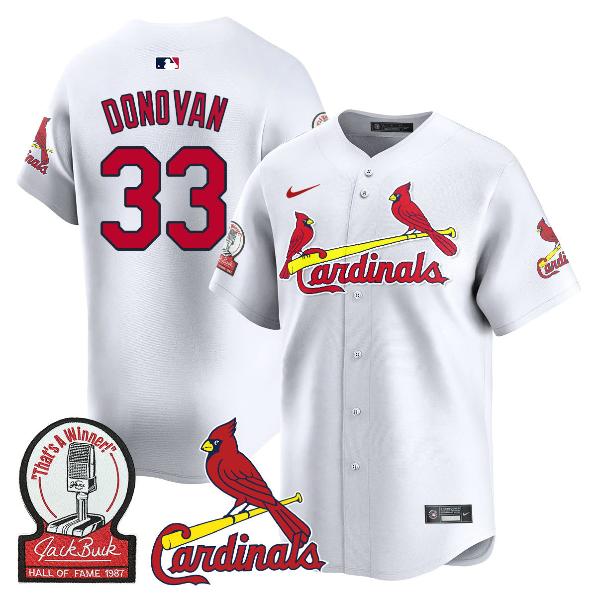 Men's St. Louis Cardinals Jack Buck Limited Jersey - All Stitched