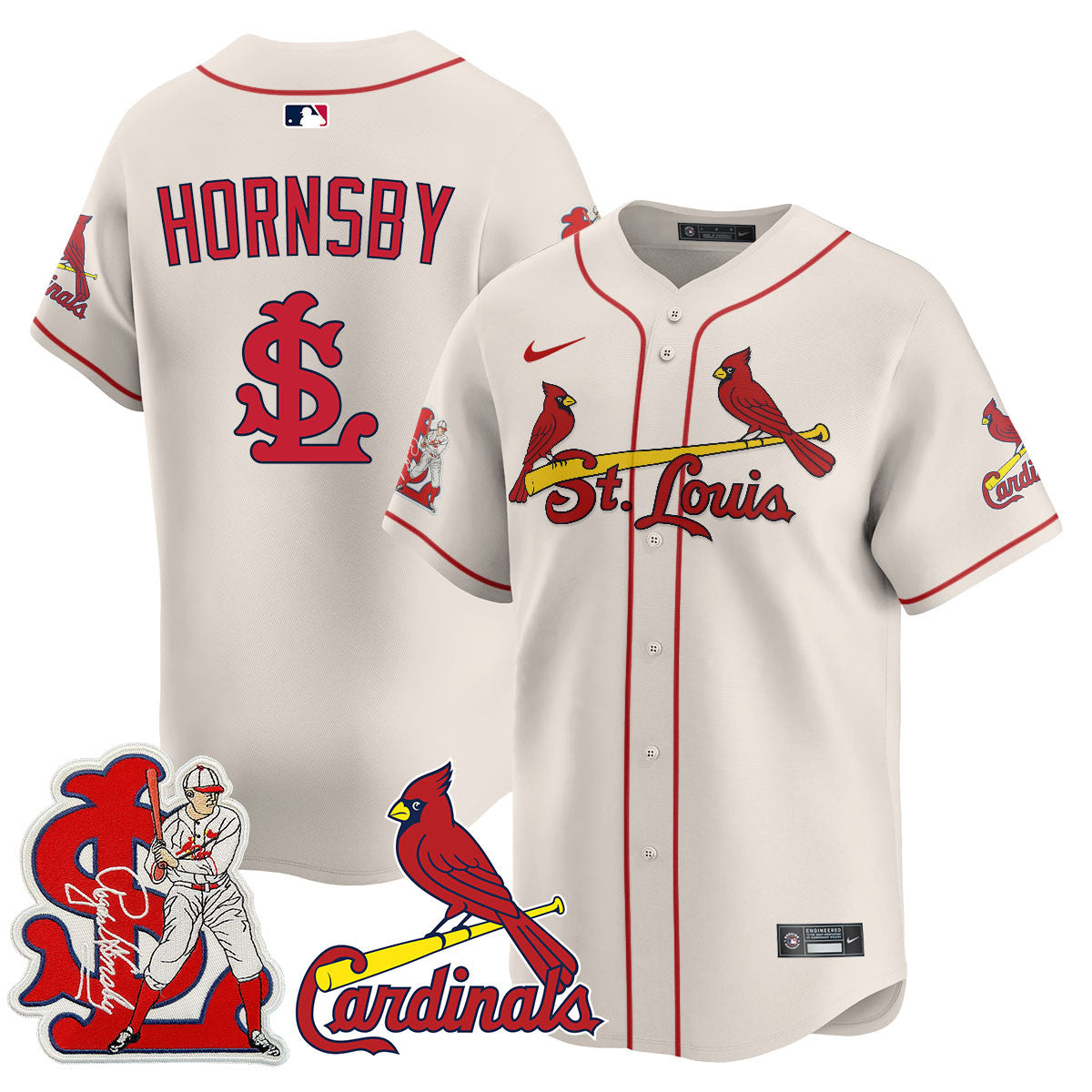 Men's St. Louis Cardinals Rogers Hornsby Jersey - All Stitched