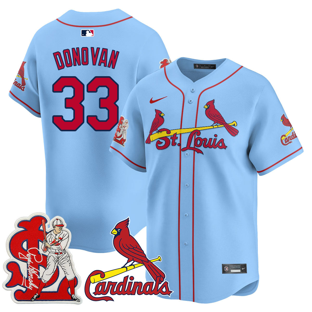 Men's St. Louis Cardinals Rogers Hornsby Jersey - All Stitched