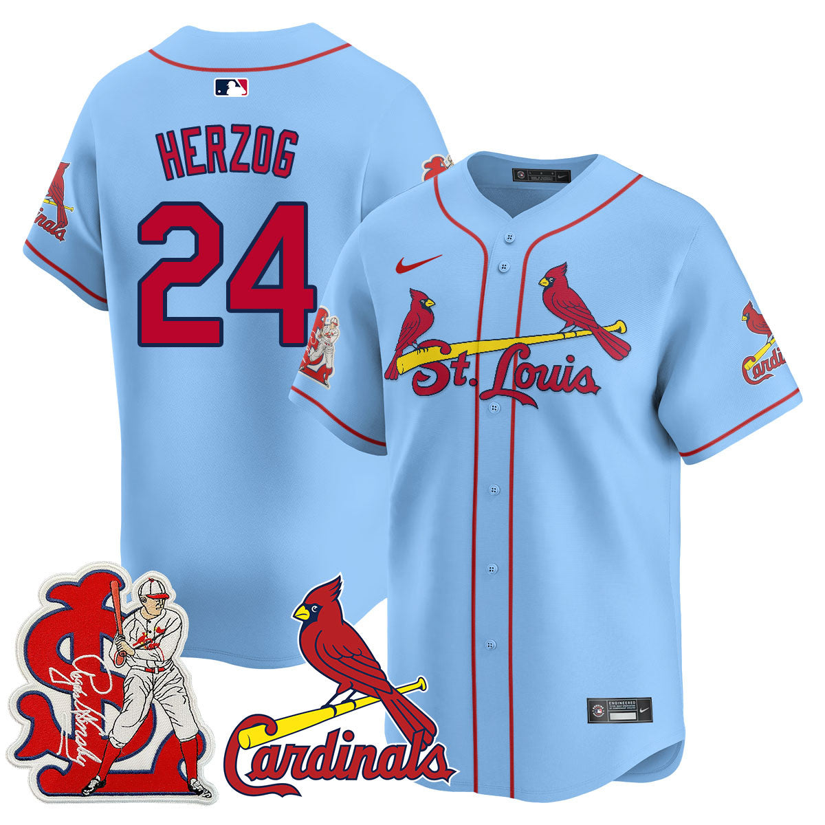 Men's St. Louis Cardinals Rogers Hornsby Jersey - All Stitched
