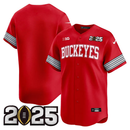 Men's Ohio State Buckeyes 'Heritage Stripe' 2025 CFP Final Patch Vapor Baseball Jersey - All Stitched