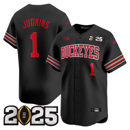 Men's Ohio State Buckeyes 'Heritage Stripe' 2025 CFP Final Patch Vapor Baseball Jersey - All Stitched