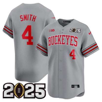 Men's Ohio State Buckeyes 'Heritage Stripe' 2025 CFP Final Patch Vapor Baseball Jersey - All Stitched