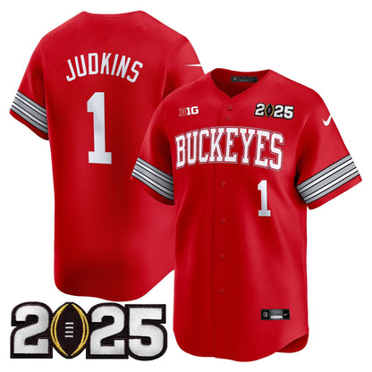 Men's Ohio State Buckeyes 'Heritage Stripe' 2025 CFP Final Patch Vapor Baseball Jersey - All Stitched