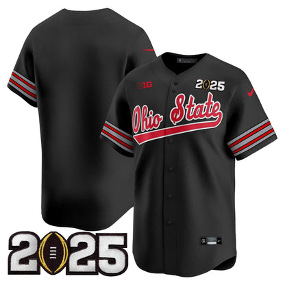 Men's Ohio State Buckeyes 'Heritage Stripe' 2025 CFP Final Patch Vapor Baseball Jersey V2 - All Stitched