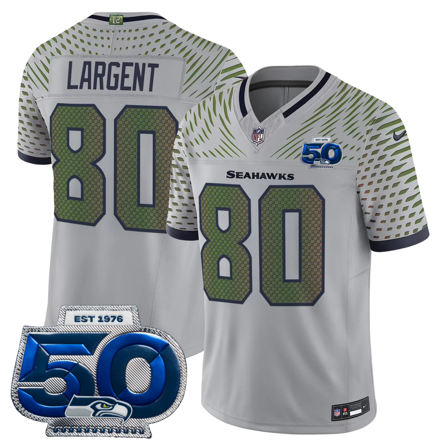 Seattle Seahawks 2025 "Rivalries" 50th Season Patch Vapor Limited Jersey - All Stitched