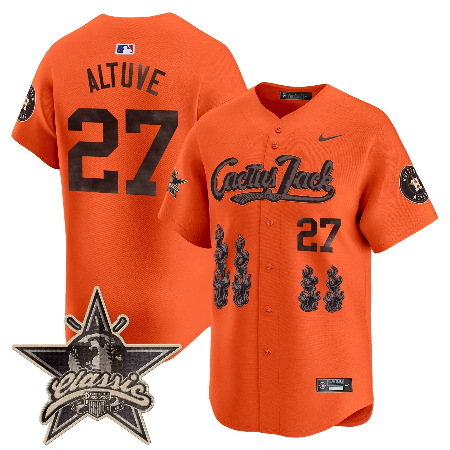 Men's Houston Astros Cactus Jack 2025 Vapor Premier Limited Jersey - All Stitched