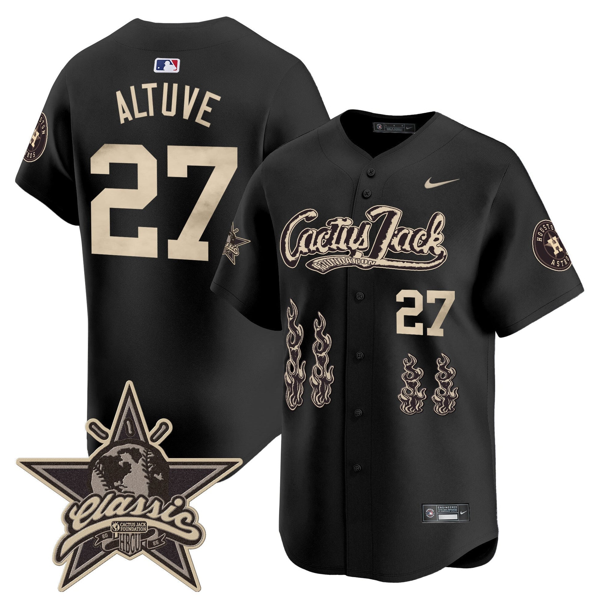Men's Houston Astros Cactus Jack 2025 Vapor Premier Limited Jersey - All Stitched