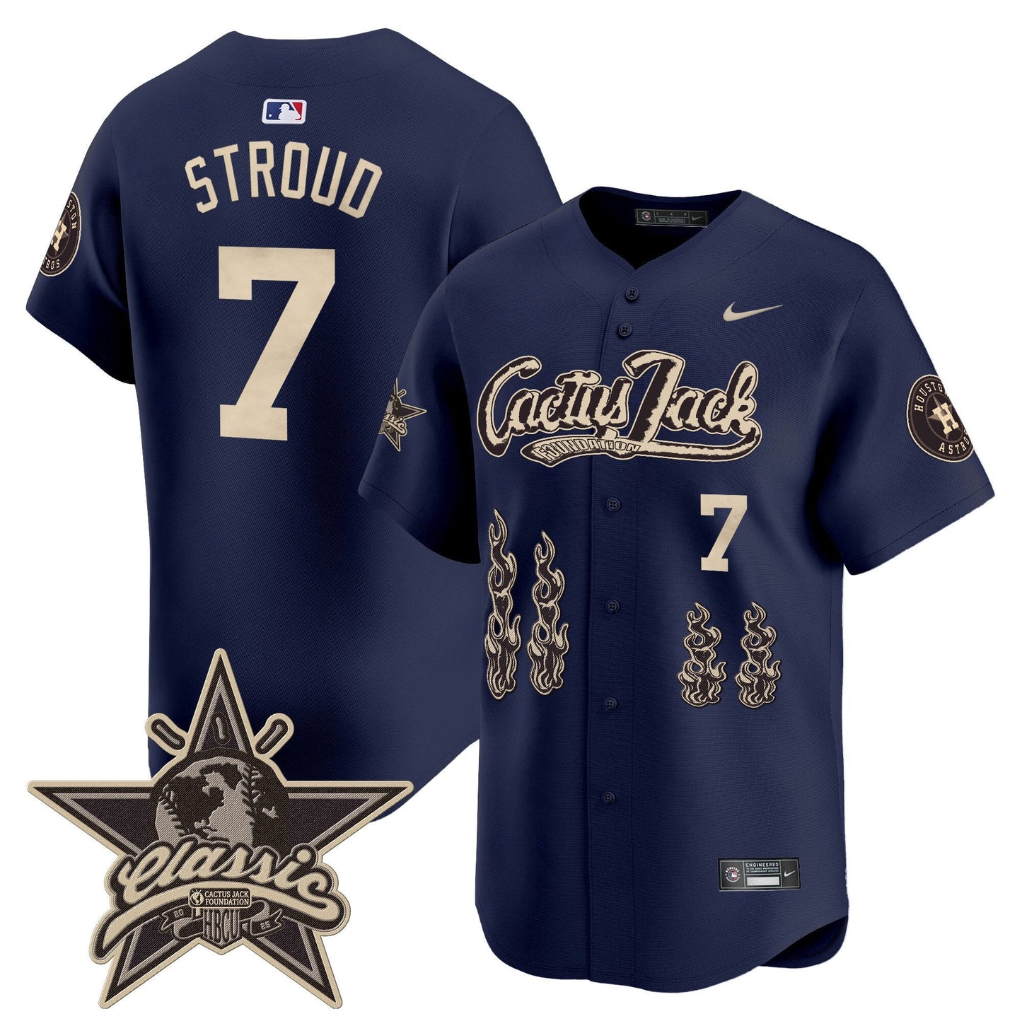 Men's Houston Astros Cactus Jack 2025 Vapor Premier Limited Jersey - All Stitched