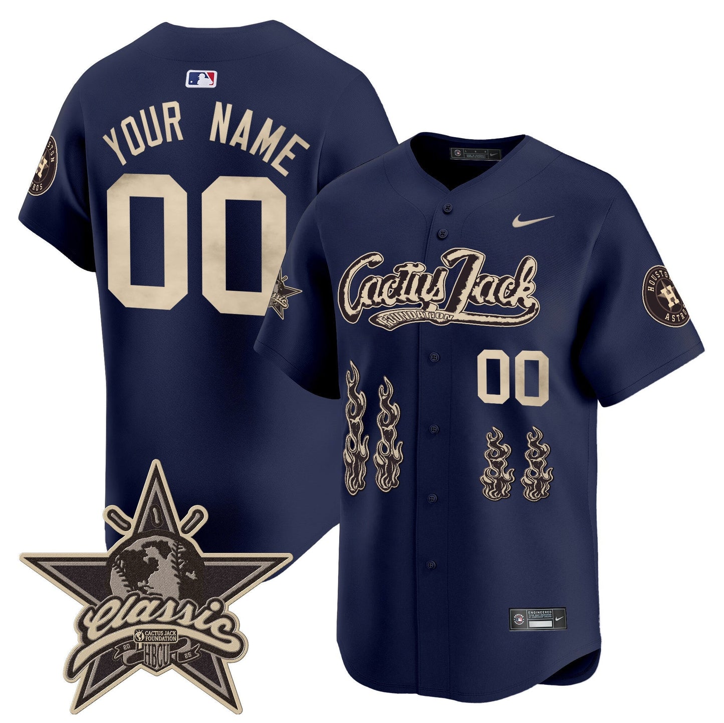 Houston Astros Cactus Jack 2025 Vapor Premier Limited Custom Jersey - All Stitched