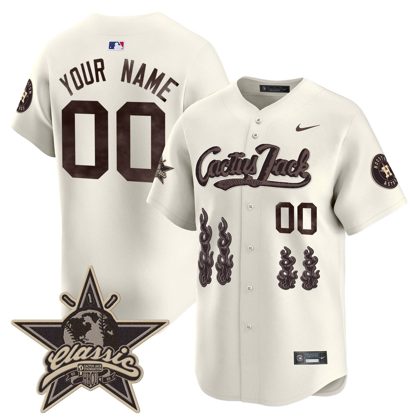 Houston Astros Cactus Jack 2025 Vapor Premier Limited Custom Jersey - All Stitched