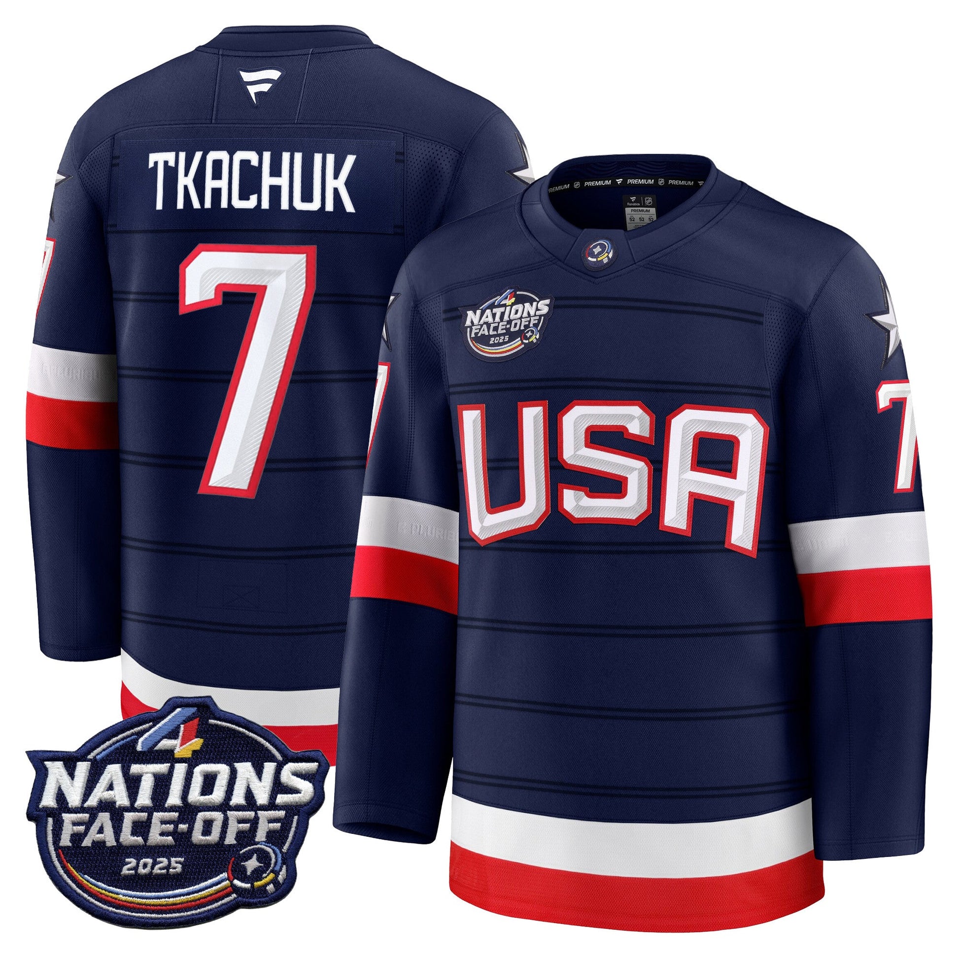 Men's USA 4 Nations Face-Off 2025 Premium Jersey - All Stitched