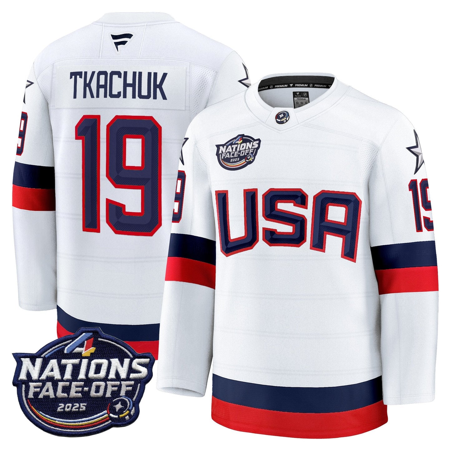 Men's USA 4 Nations Face-Off 2025 Premium Jersey - All Stitched