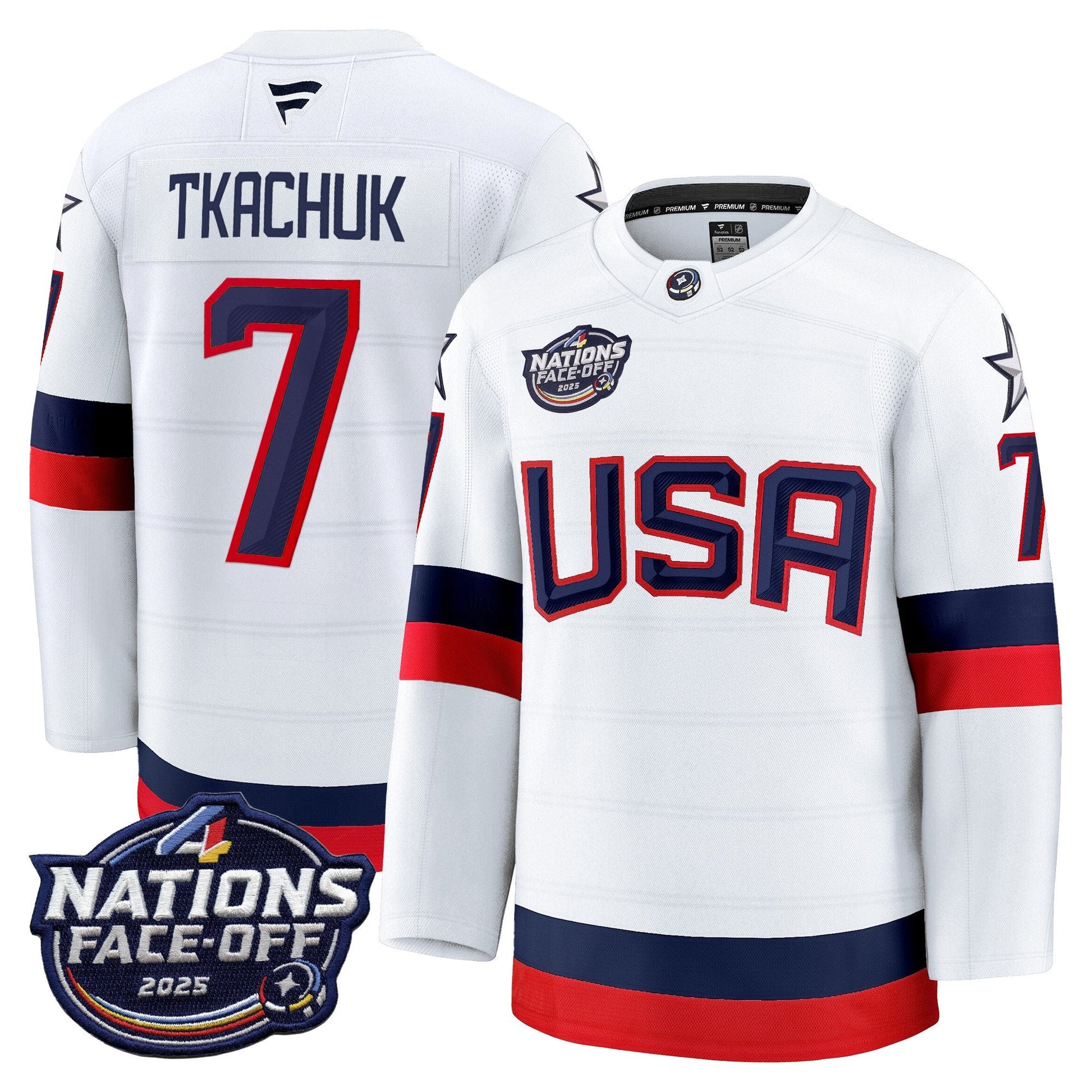 Men's USA 4 Nations Face-Off 2025 Premium Jersey - All Stitched