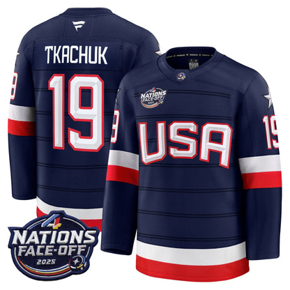 Men's USA 4 Nations Face-Off 2025 Premium Jersey - All Stitched