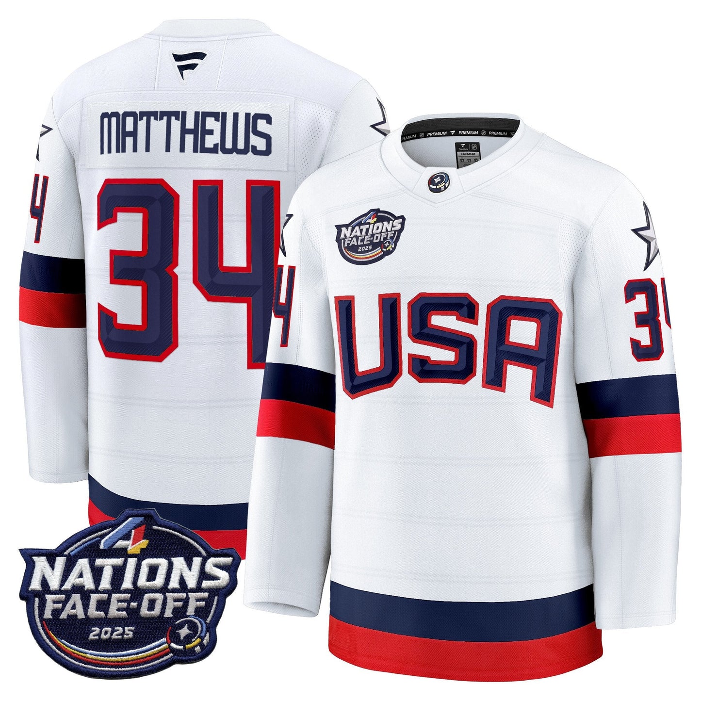 Men's USA 4 Nations Face-Off 2025 Premium Jersey - All Stitched