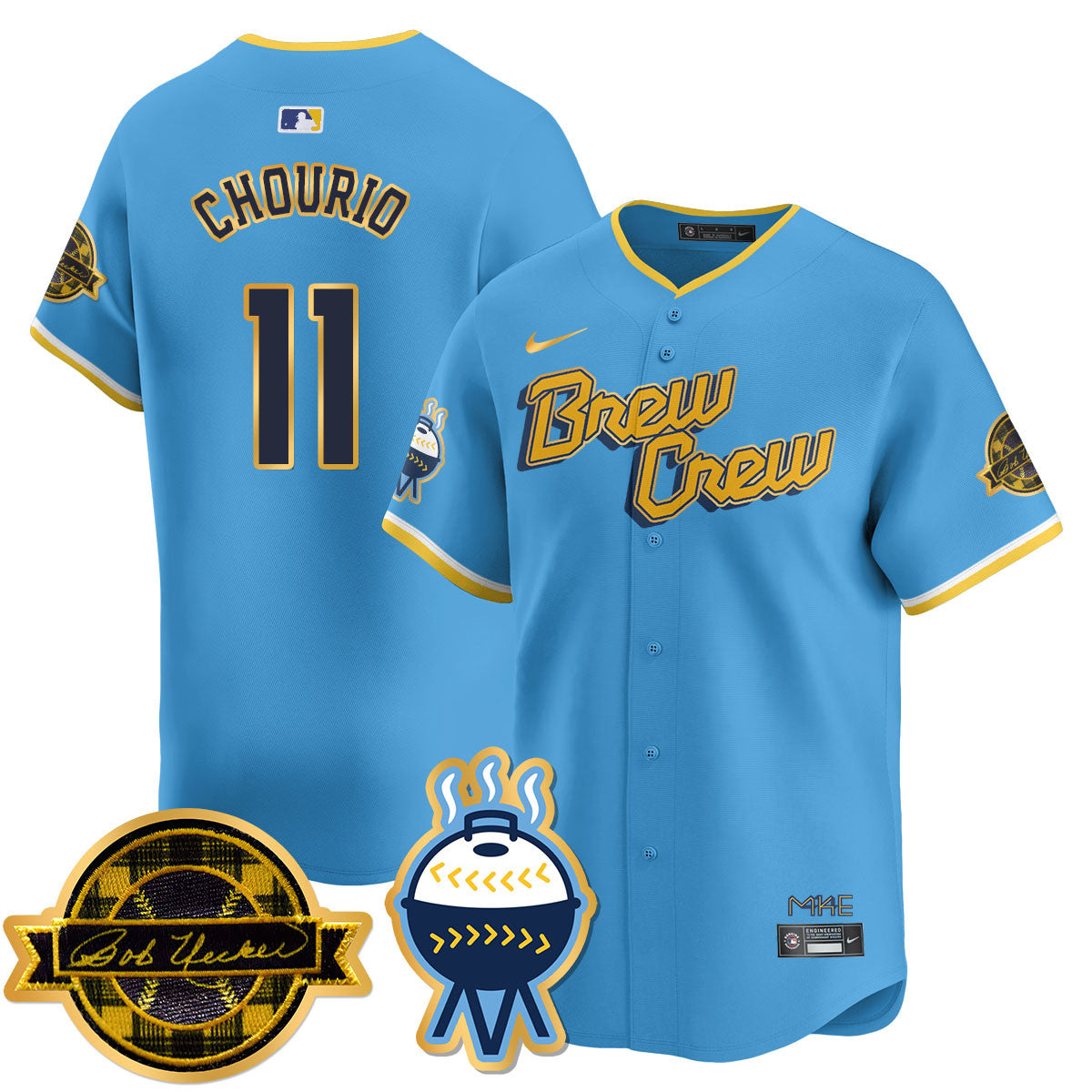 Men's Milwaukee Brewers 2025 Limited Gold Jersey - Bob Uecker Patch - All Stitched
