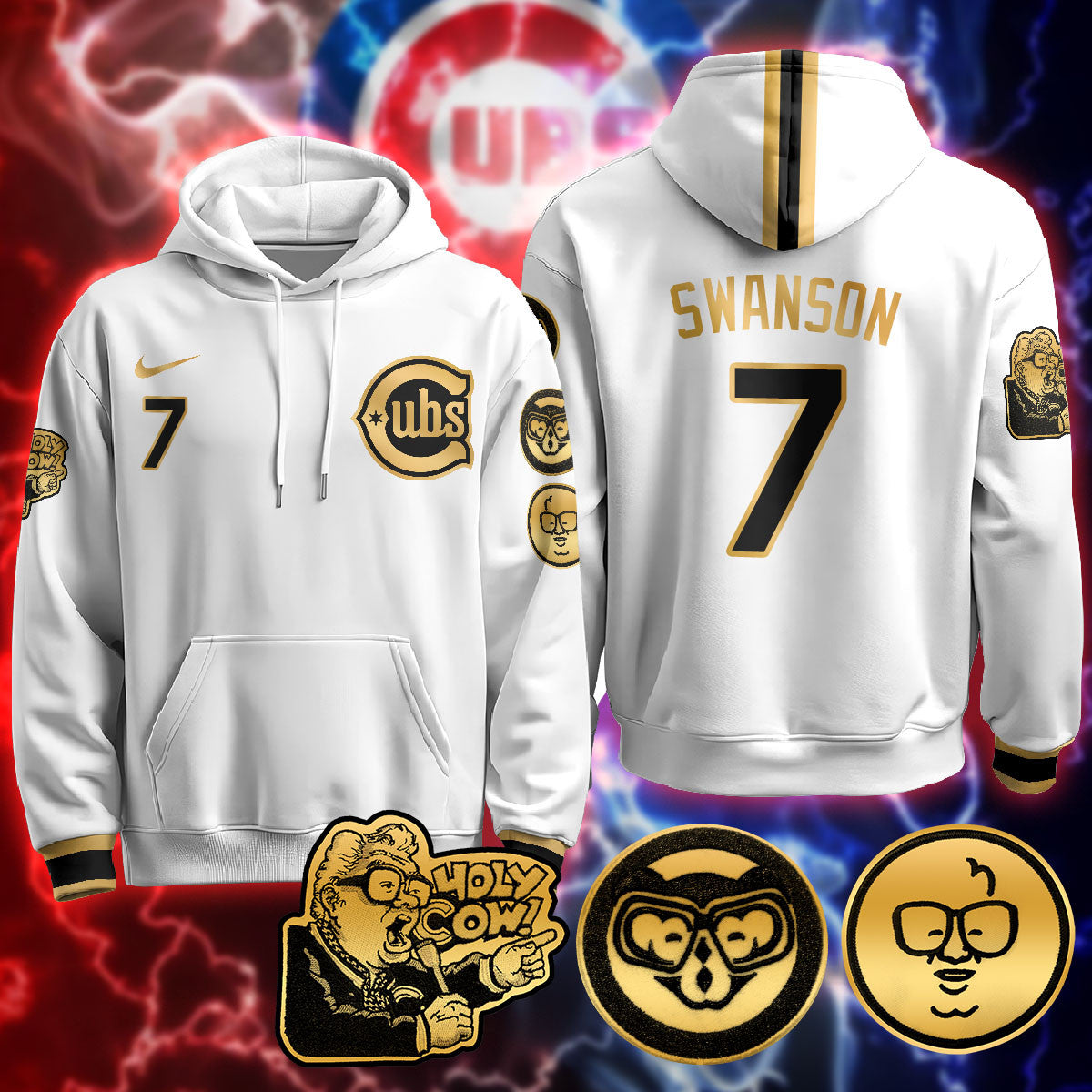 Chicago Cubs Limited Hoodie - Harry Caray "Holy Cow" Patch - All Stitched