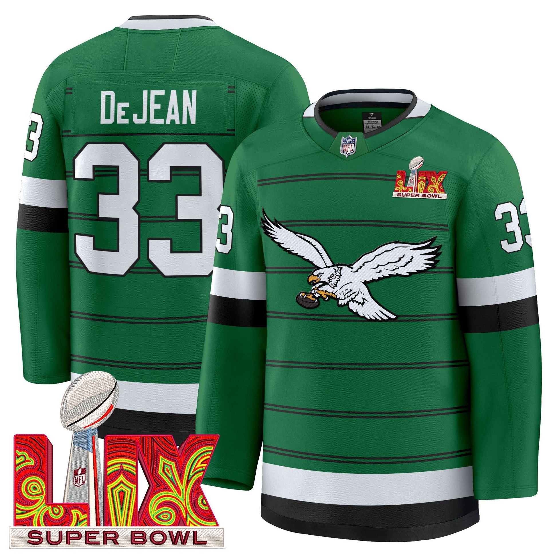 Eagles Kelly Green Hockey Premium Jersey - All Stitched