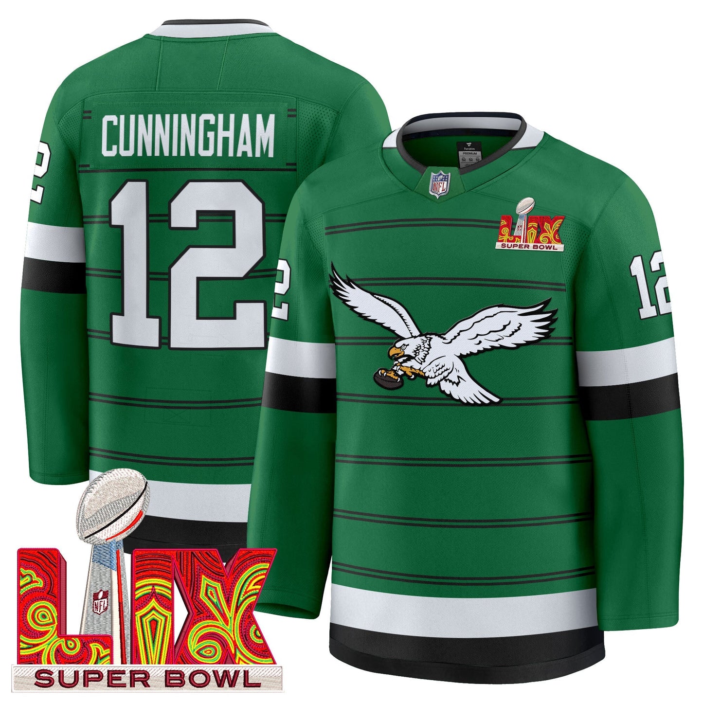 Eagles Kelly Green Hockey Premium Jersey - All Stitched