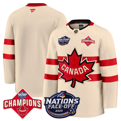 Men's Canada 4 Nations Face-Off 2025 Champions Premium Jersey - All Stitched