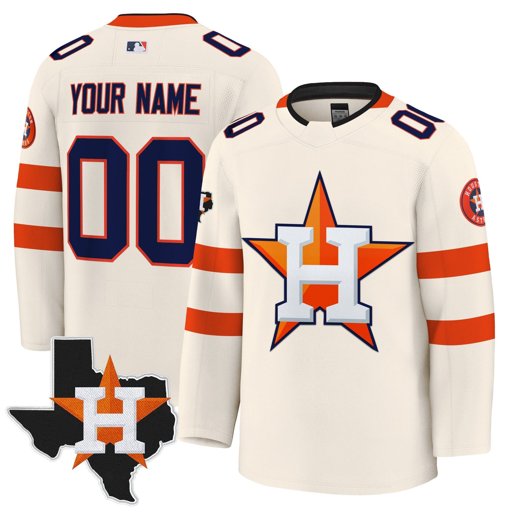 Houston Astros Hockey Premium Custom Jersey - All Stitched