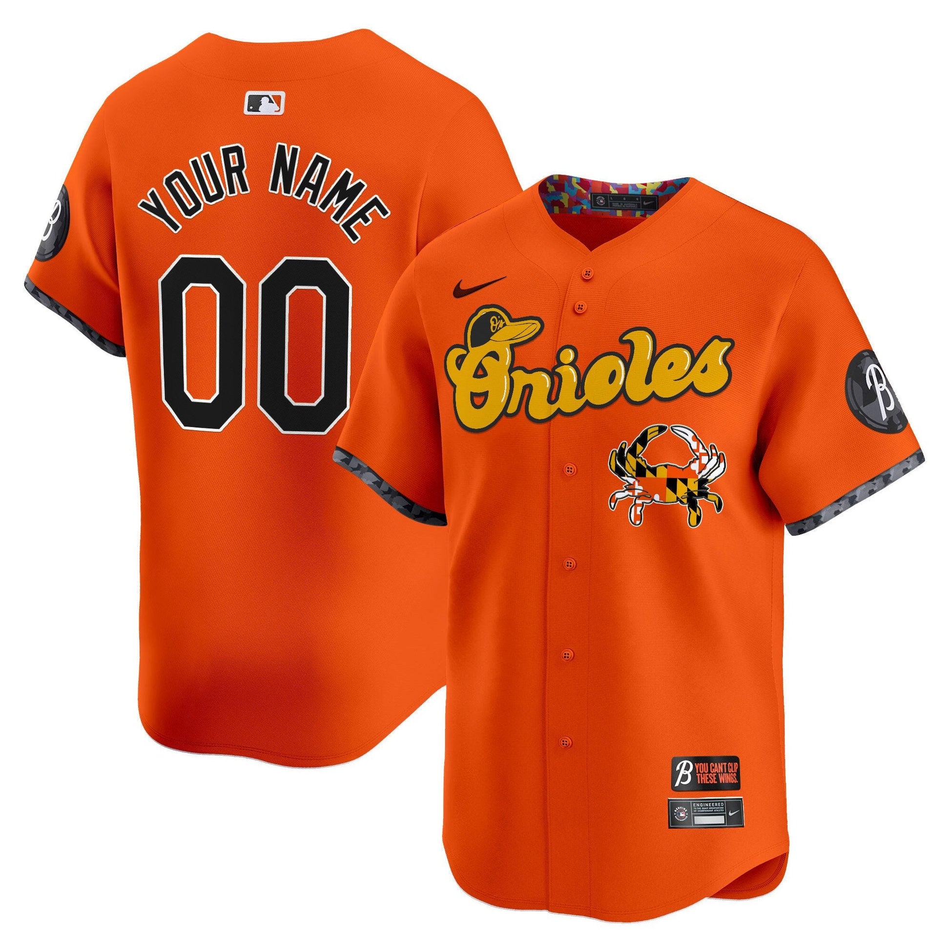 Baltimore Orioles Maryland Blue Crab Vapor Premier Limited Custom Jersey - All Stitched