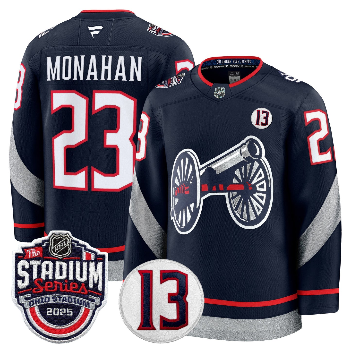 Men's Columbus Blue Jackets 2025 Stadium Series & #13 Johnny Gaudreau Patch Premium Jersey - All Stitched