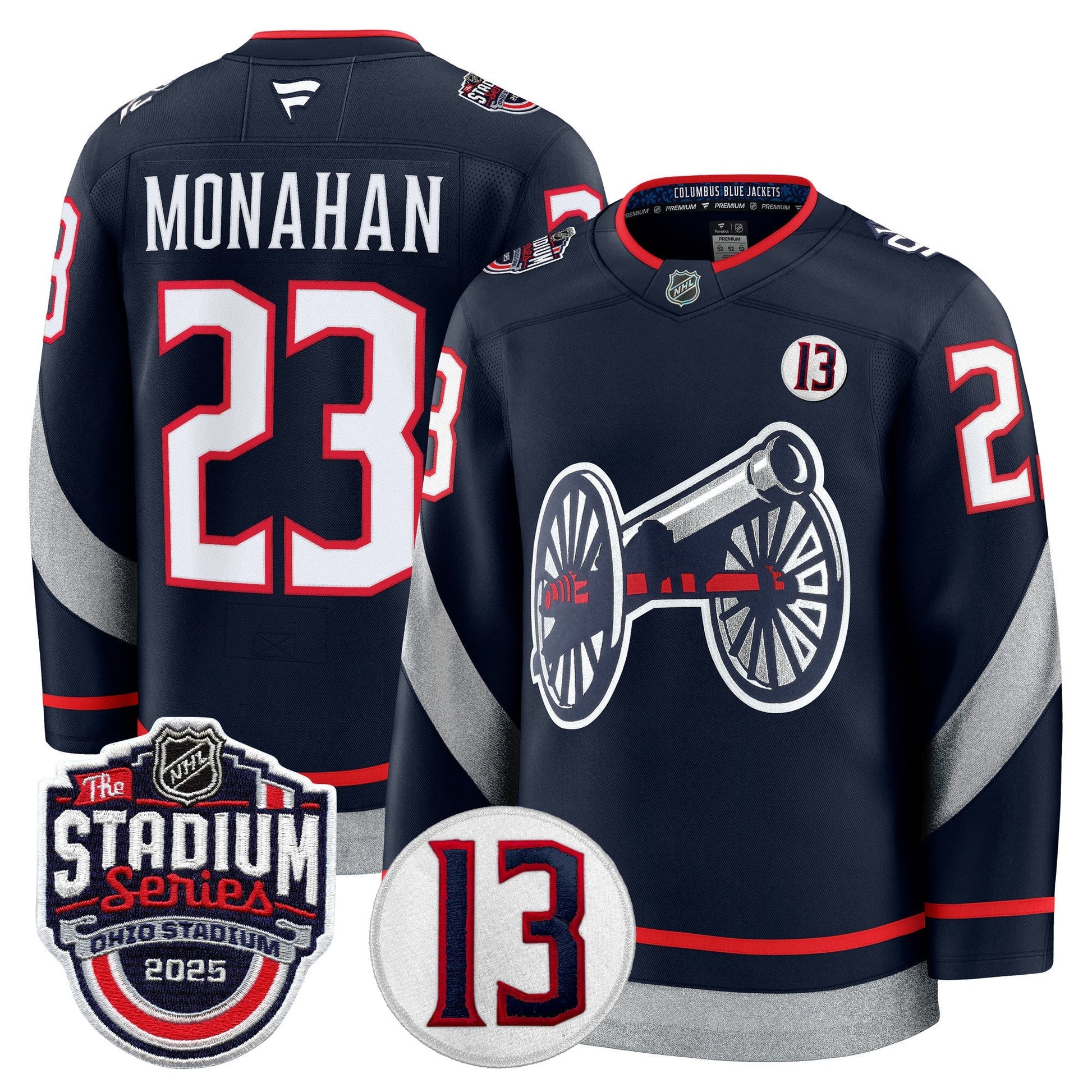 Men's Columbus Blue Jackets 2025 Stadium Series & #13 Johnny Gaudreau Patch Premium Jersey - All Stitched