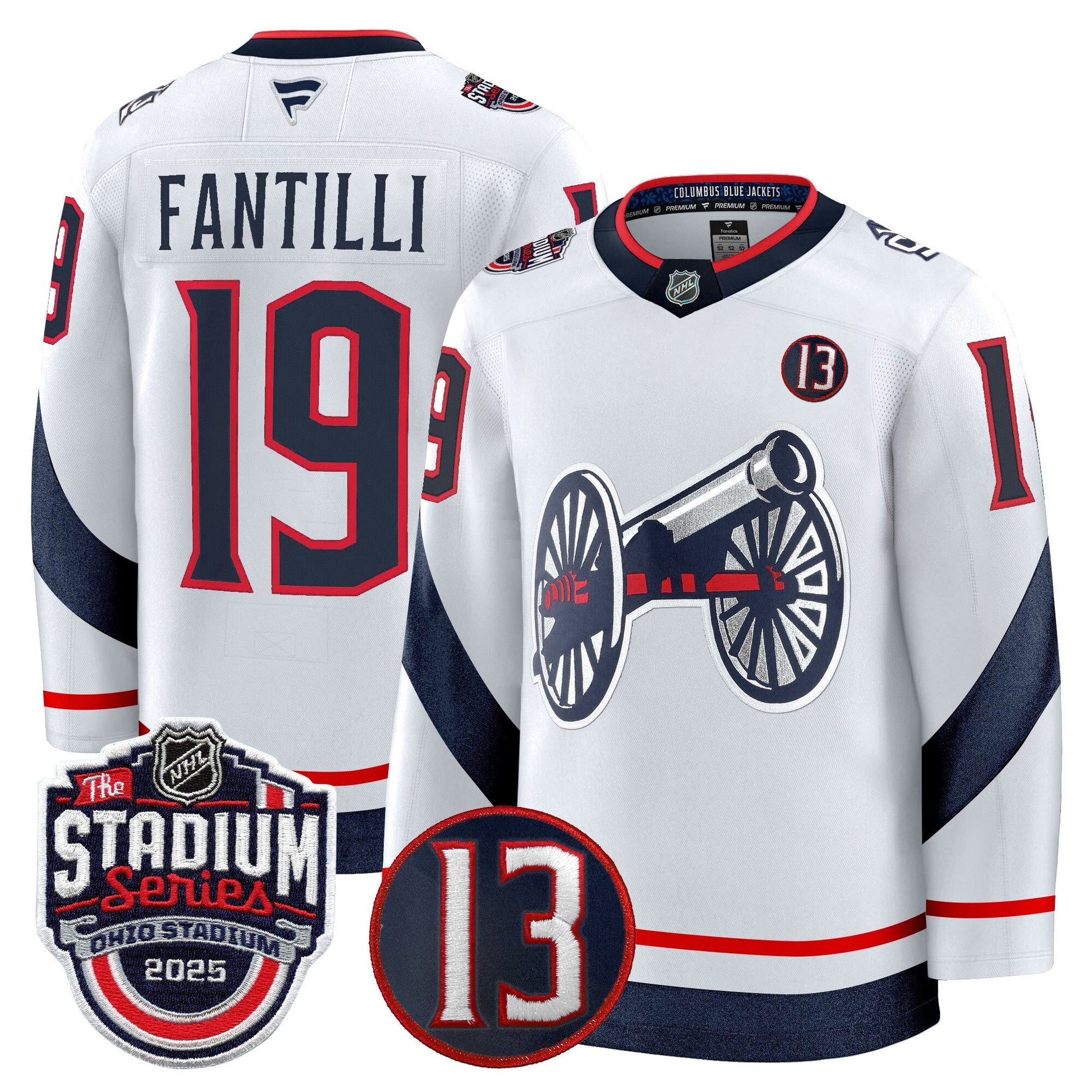 Men's Columbus Blue Jackets 2025 Stadium Series & #13 Johnny Gaudreau Patch Premium Jersey - All Stitched