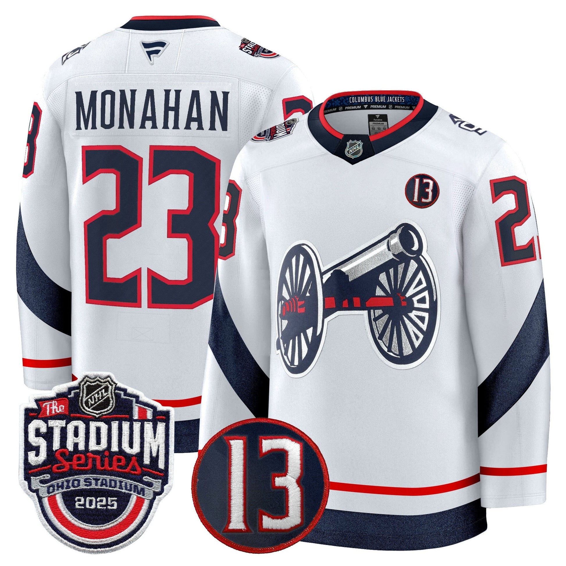 Men's Columbus Blue Jackets 2025 Stadium Series & #13 Johnny Gaudreau Patch Premium Jersey - All Stitched