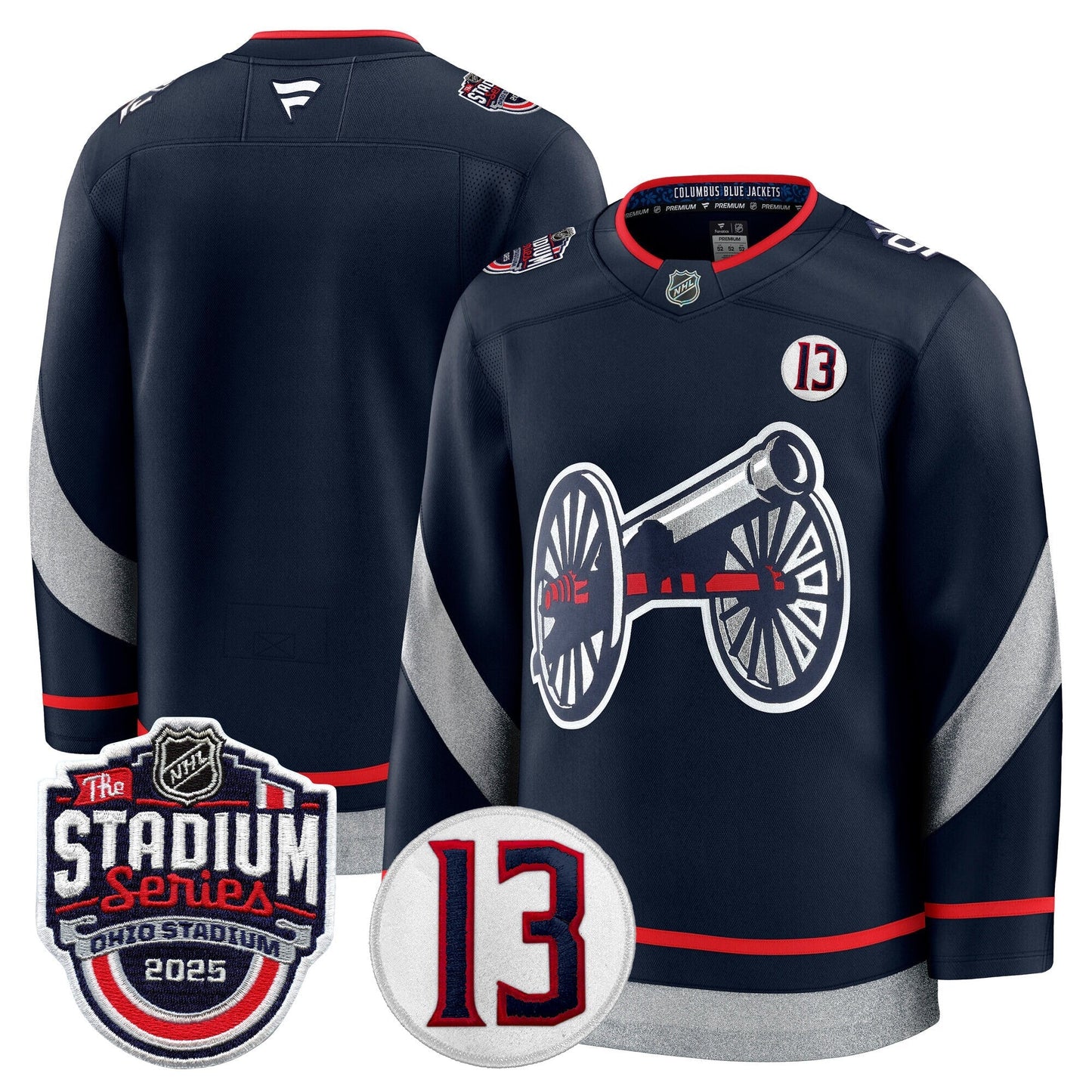 Men's Columbus Blue Jackets 2025 Stadium Series & #13 Johnny Gaudreau Patch Premium Jersey - All Stitched
