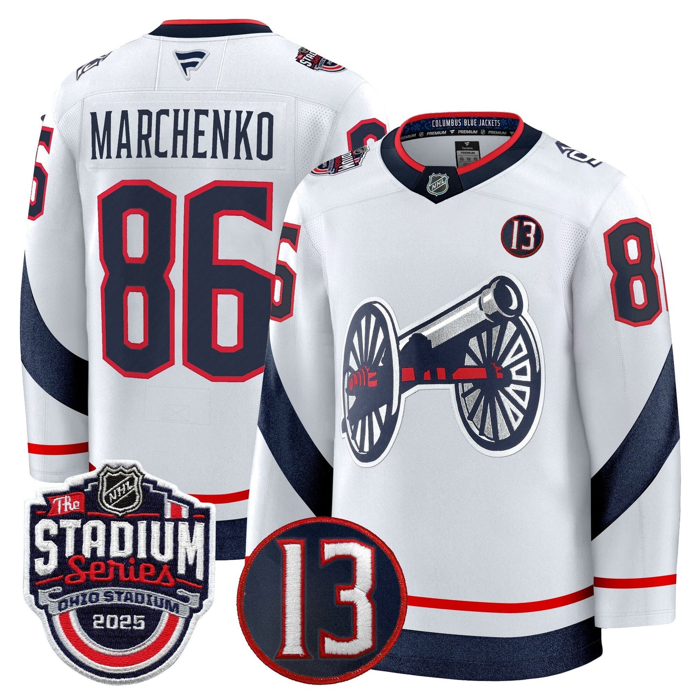 Men's Columbus Blue Jackets 2025 Stadium Series & #13 Johnny Gaudreau Patch Premium Jersey - All Stitched