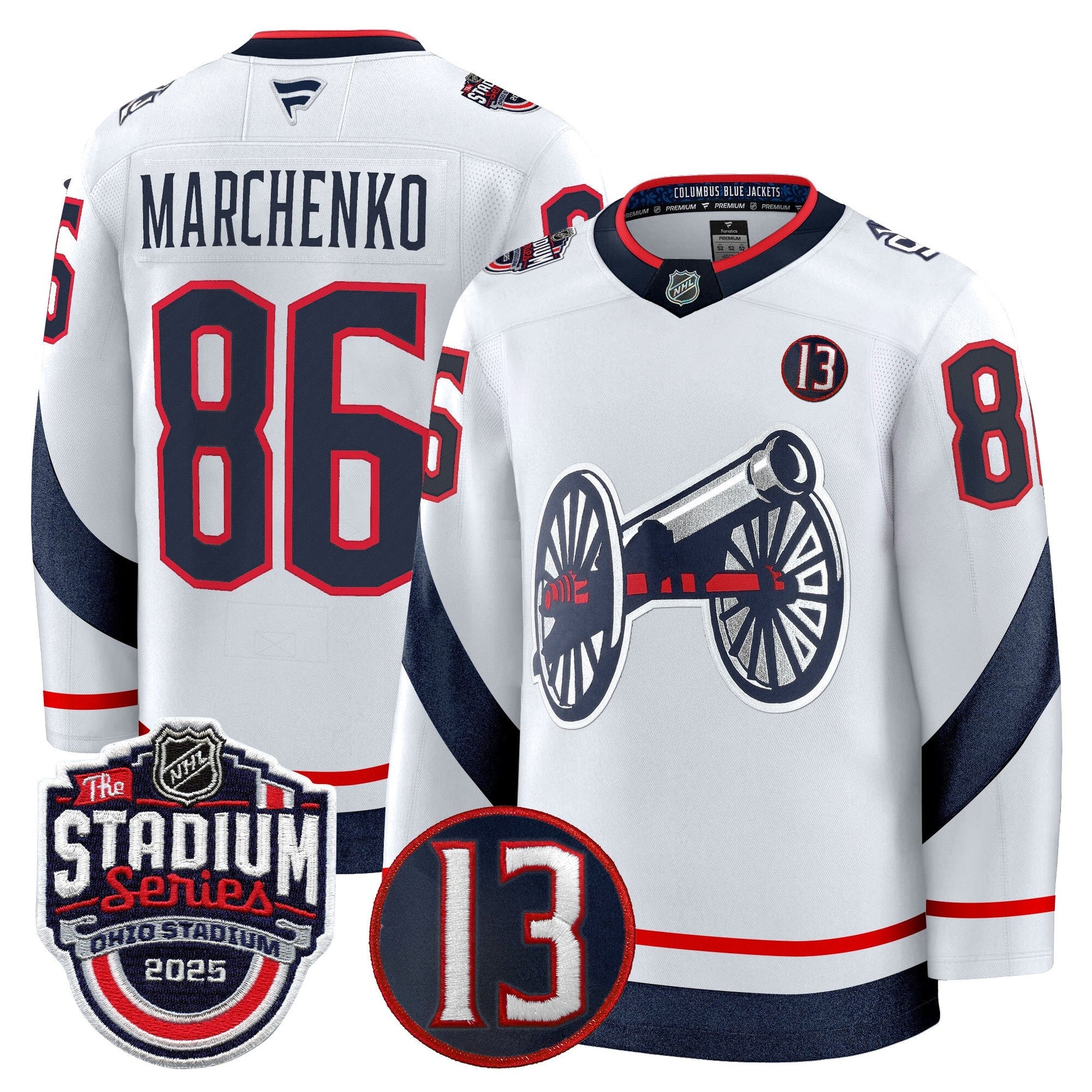 Men's Columbus Blue Jackets 2025 Stadium Series & #13 Johnny Gaudreau Patch Premium Jersey - All Stitched