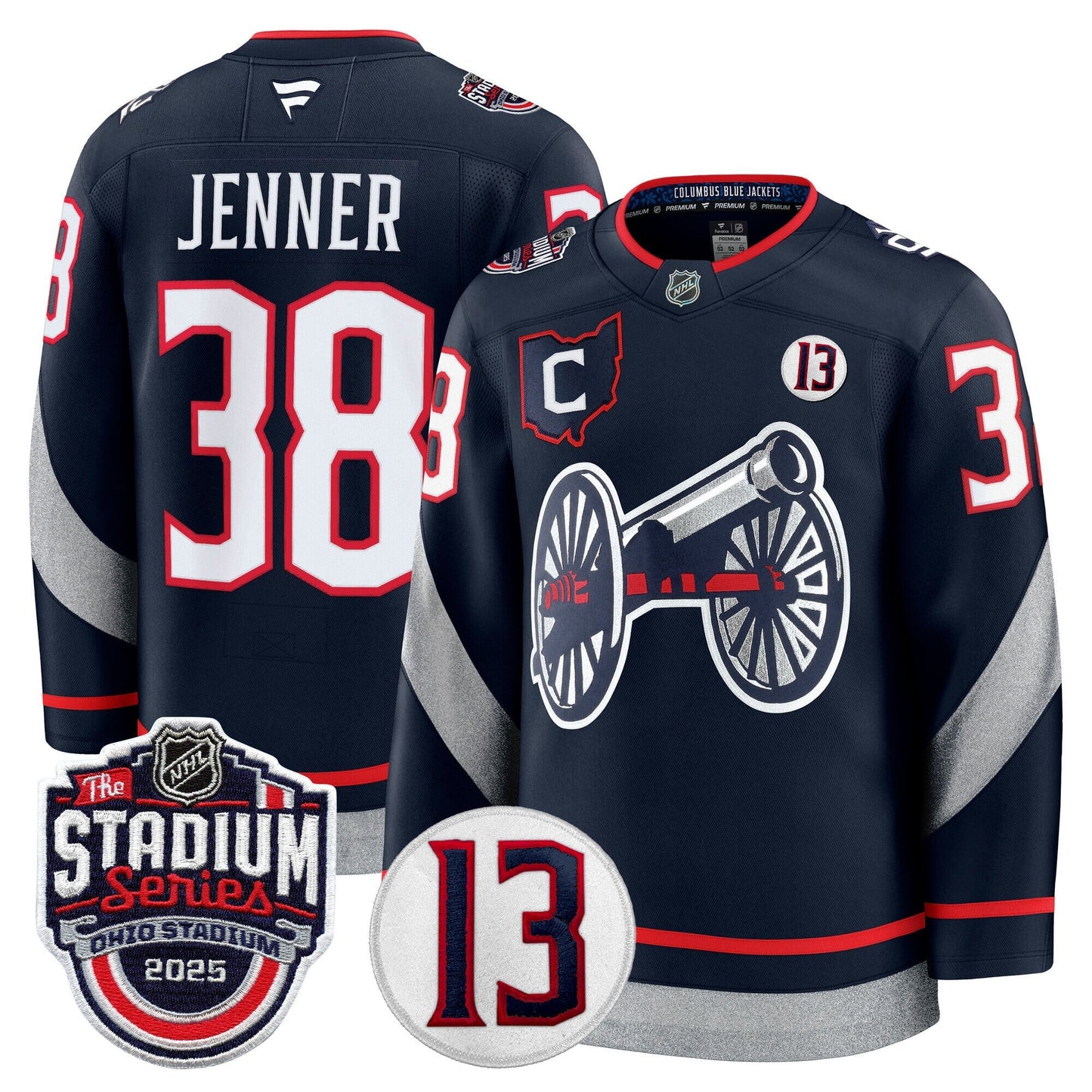 Men's Columbus Blue Jackets 2025 Stadium Series & #13 Johnny Gaudreau Patch Premium Jersey - All Stitched