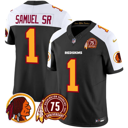 Men's Washington Redskins 75th Patch Throwback Vapor Limited Jersey - All Stitched