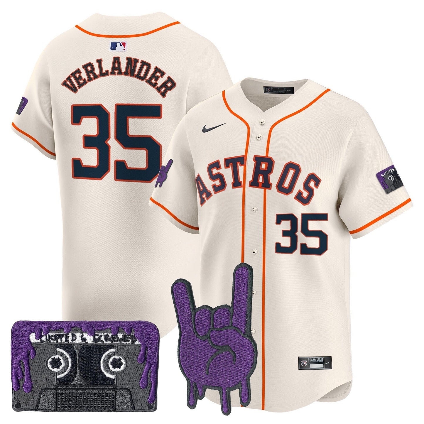 Men's Houston Astros DJ Screw Patch Vapor Premier Limited Jersey - All Stitched