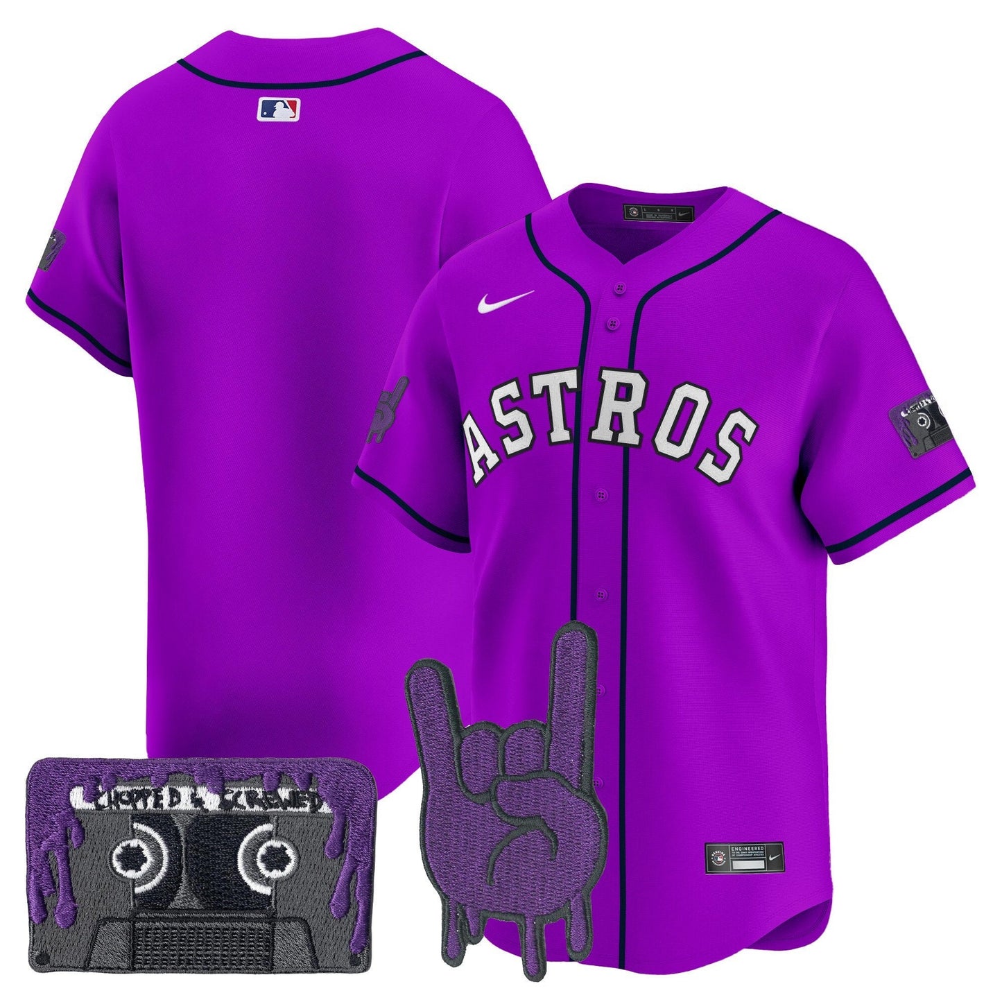 Men's Houston Astros DJ Screw Patch Vapor Premier Limited Jersey - All Stitched