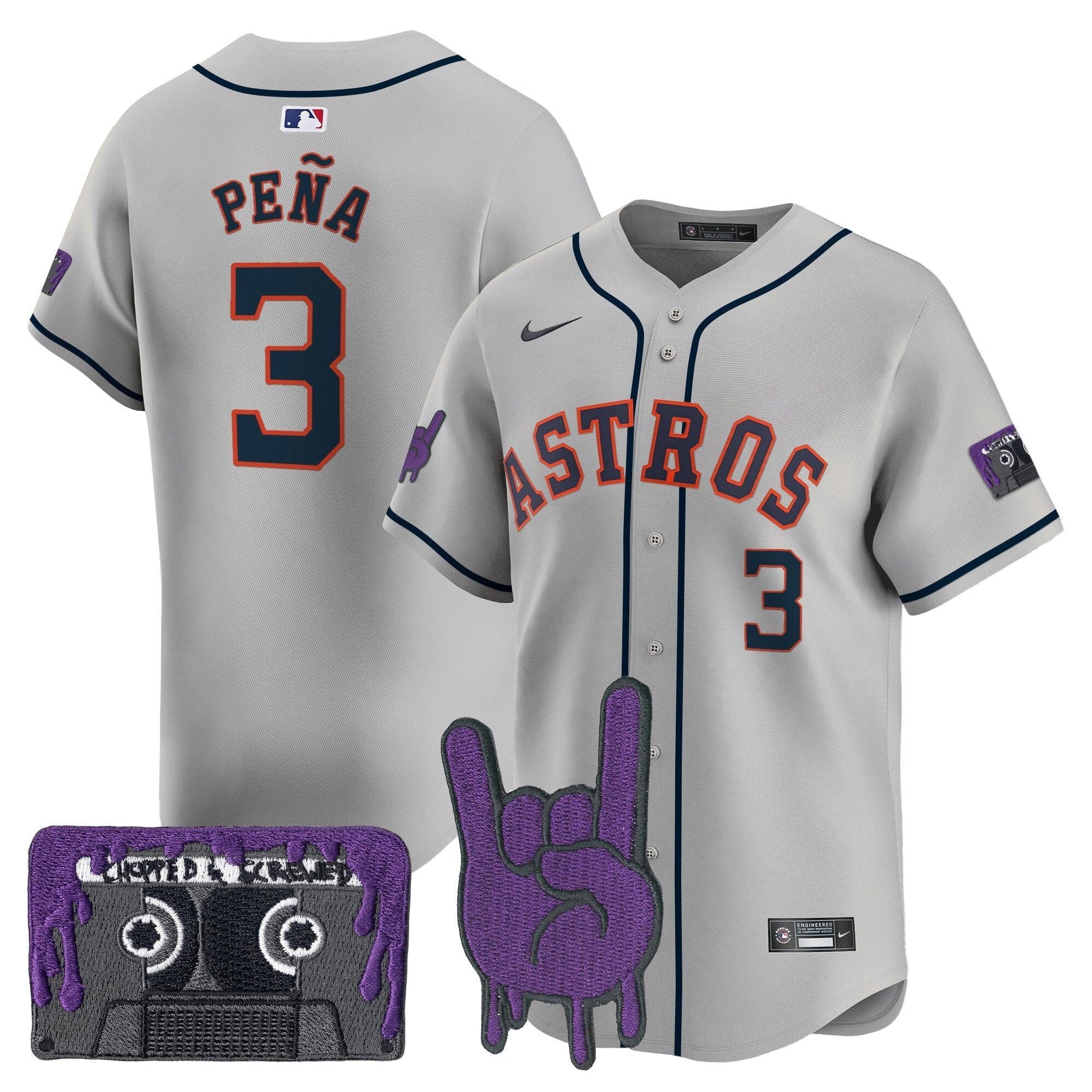 Men's Houston Astros DJ Screw Patch Vapor Premier Limited Jersey - All Stitched