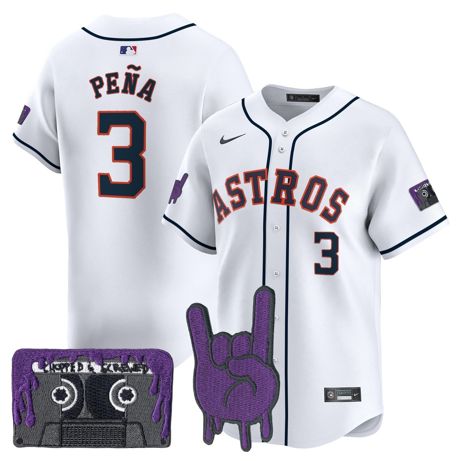 Men's Houston Astros DJ Screw Patch Vapor Premier Limited Jersey - All Stitched