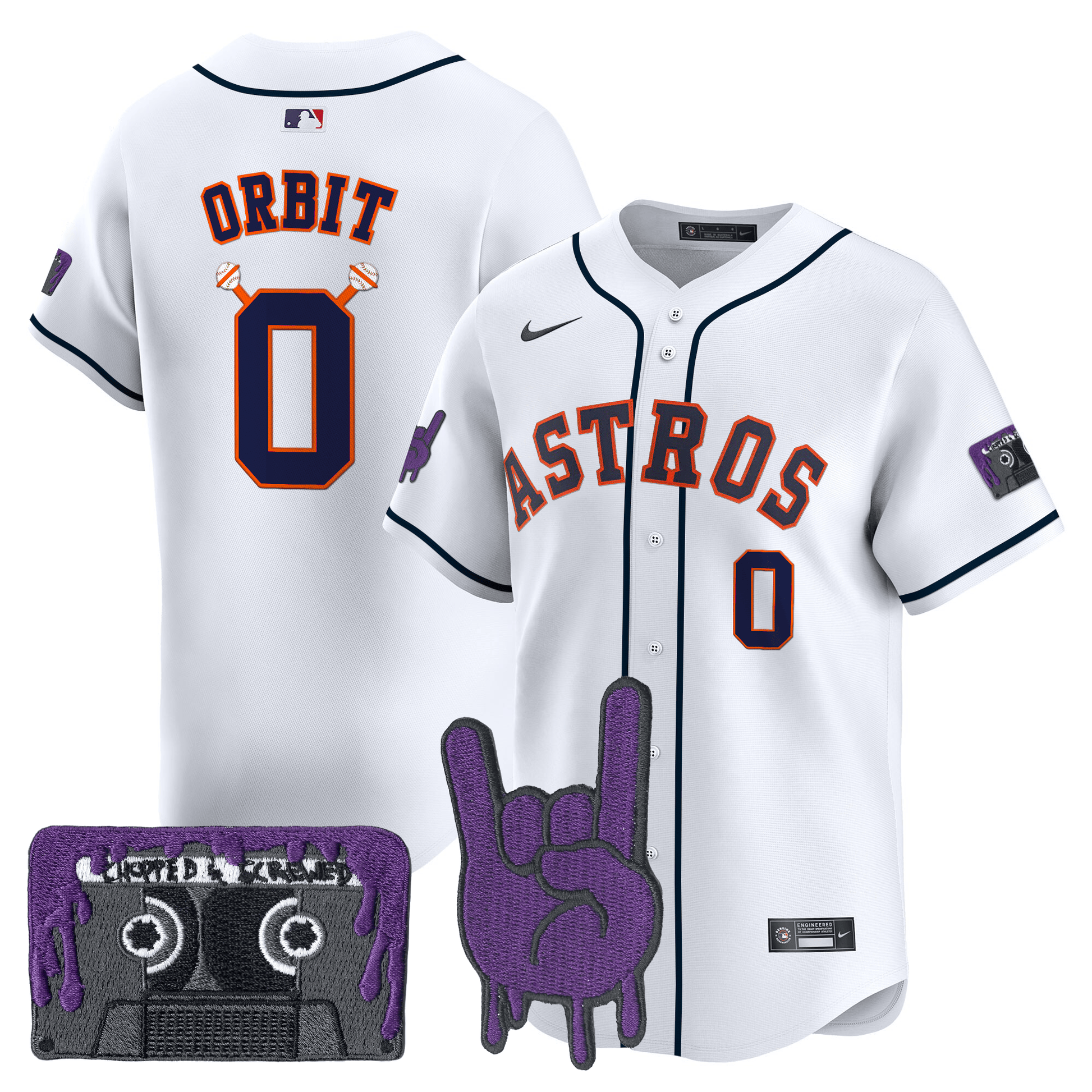 Men's Houston Astros DJ Screw Patch Vapor Premier Limited Jersey - All Stitched