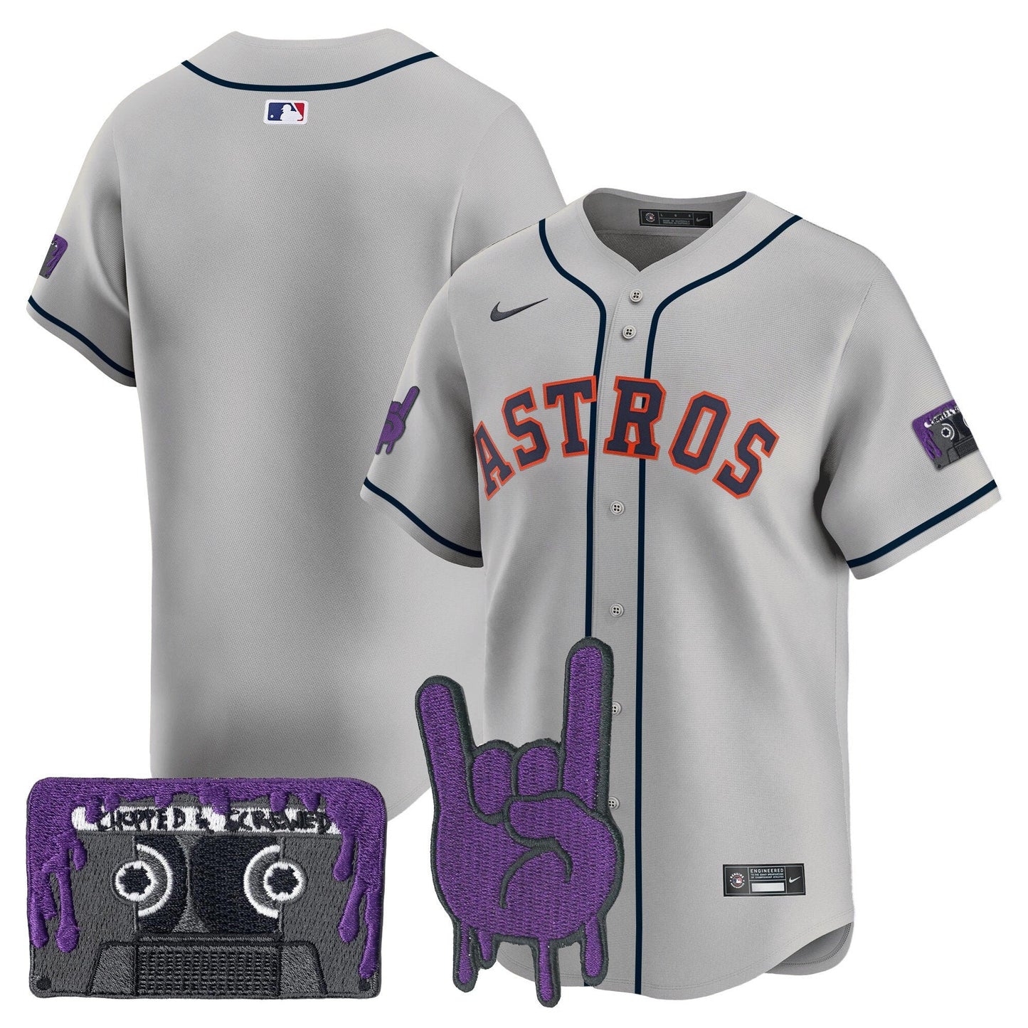 Men's Houston Astros DJ Screw Patch Vapor Premier Limited Jersey - All Stitched