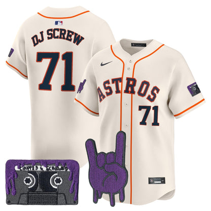 Men's Houston Astros DJ Screw Patch Vapor Premier Limited Jersey - All Stitched