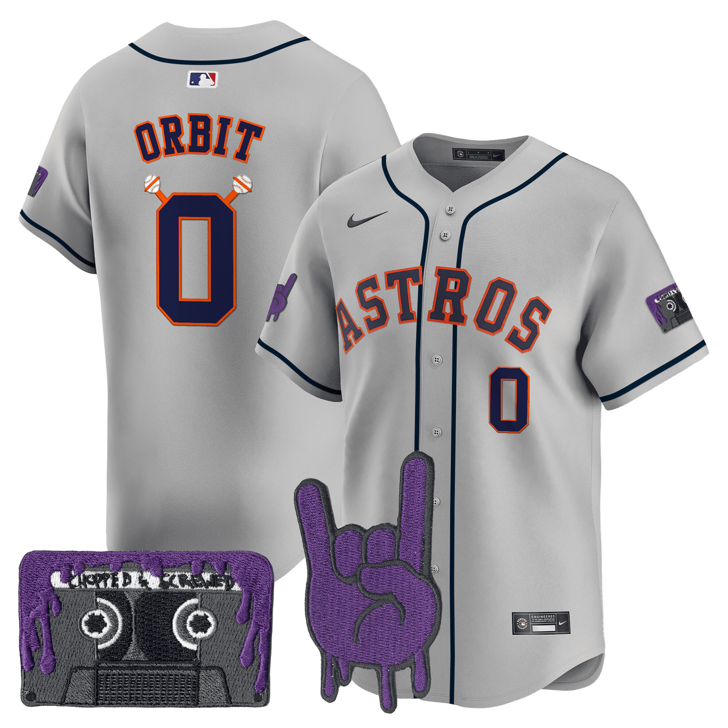 Men's Houston Astros DJ Screw Patch Vapor Premier Limited Jersey - All Stitched