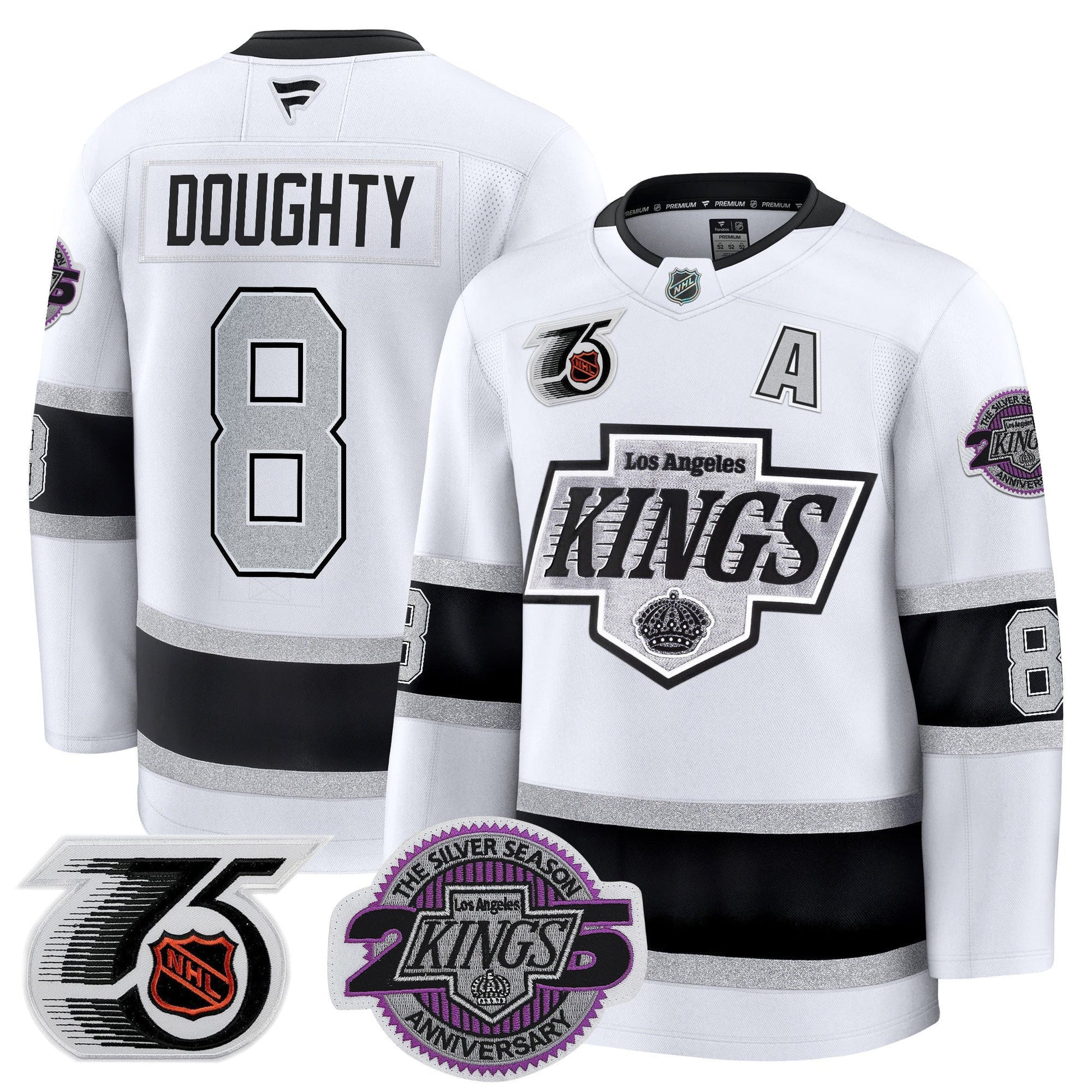 Men's Los Angeles Kings 91-92 75th 25th Anniversary Patch Premium Jersey - All Stitched