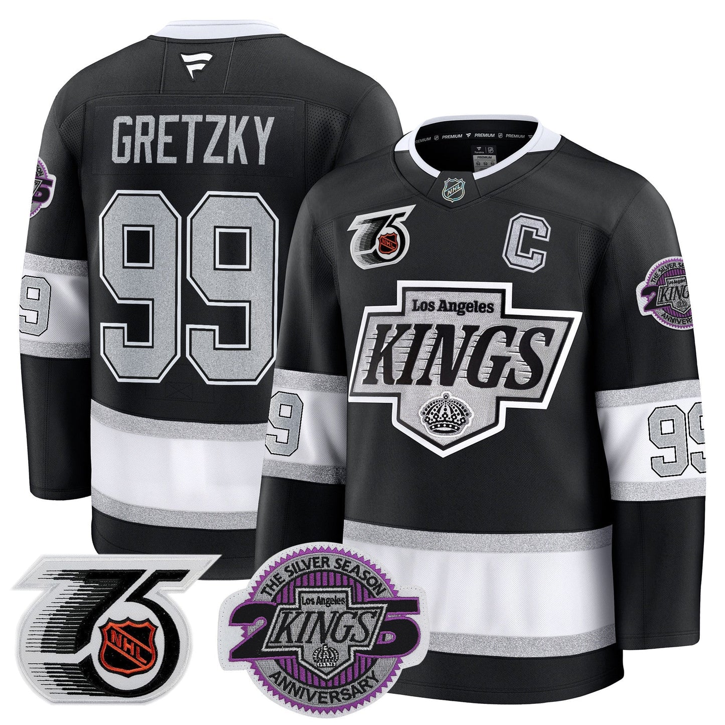 Men's Los Angeles Kings 91-92 75th 25th Anniversary Patch Premium Jersey - All Stitched