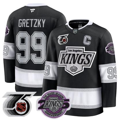 Men's Los Angeles Kings 91-92 75th 25th Anniversary Patch Premium Jersey - All Stitched