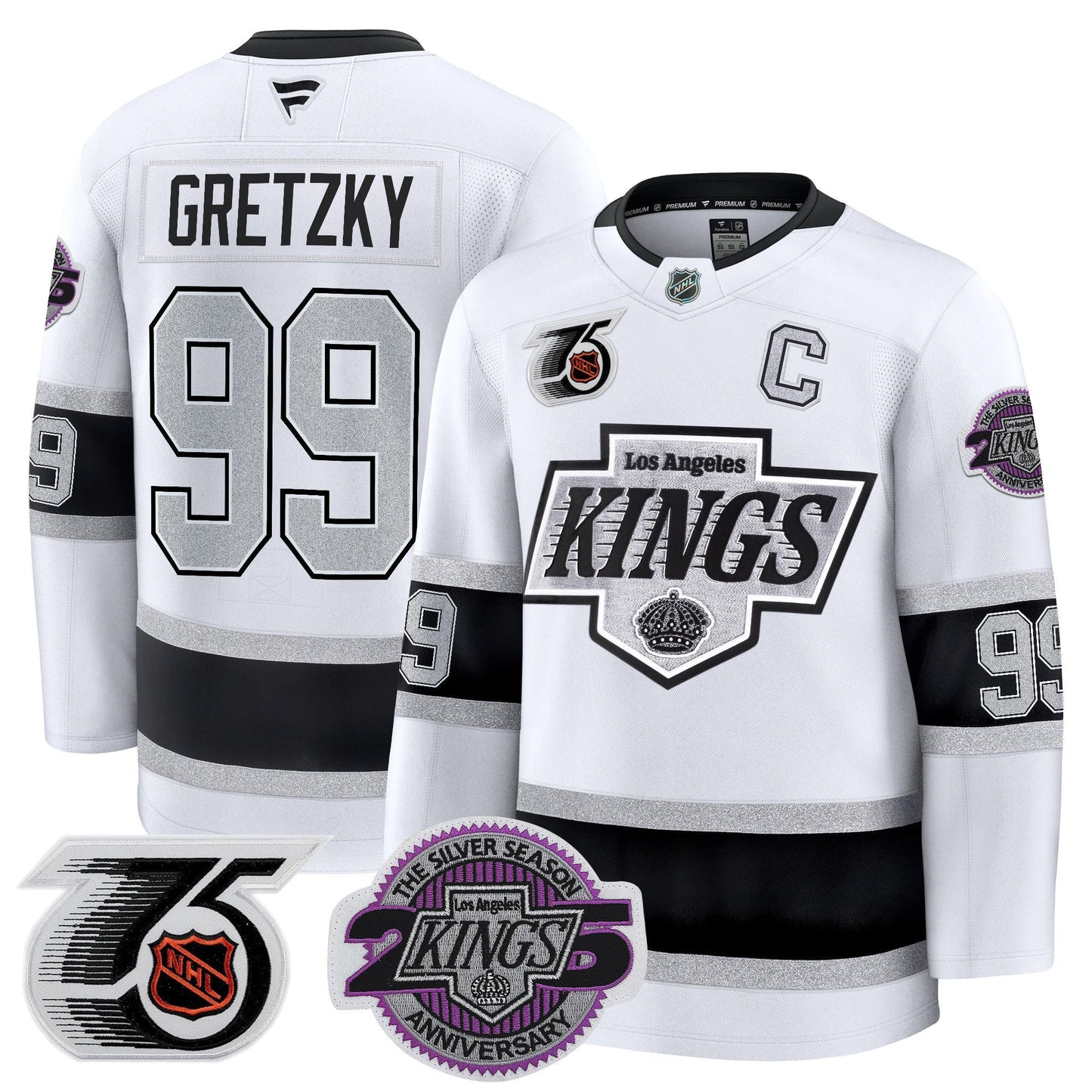 Men's Los Angeles Kings 91-92 75th 25th Anniversary Patch Premium Jersey - All Stitched
